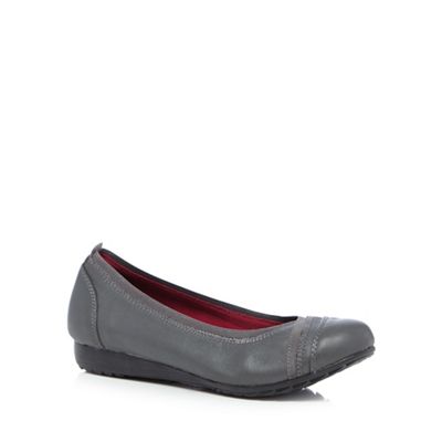 Dark grey leather 'Modern Comfort  Rome' flat shoes
